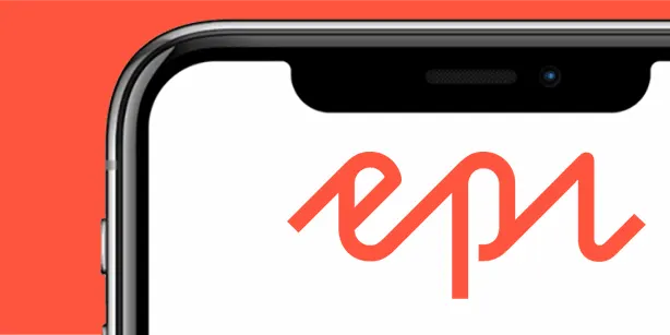 hero image with an iphone that has the Episerver logo on it