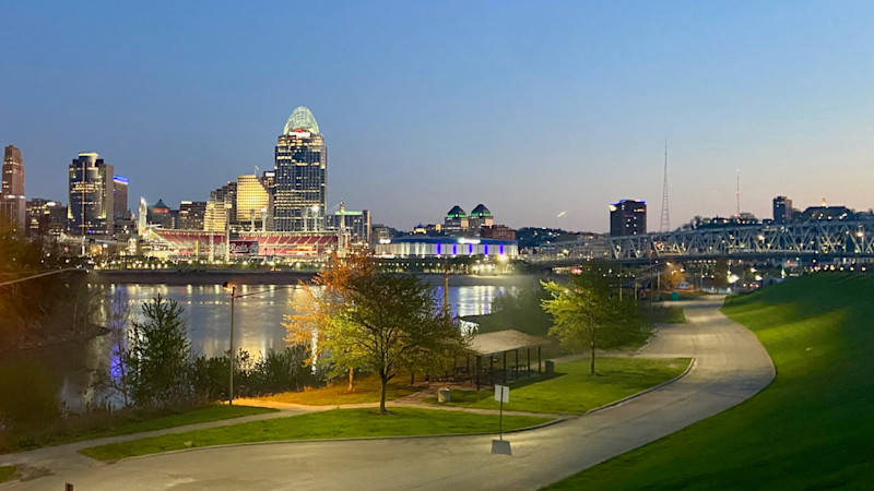 Cincinnati View from Flood Wall