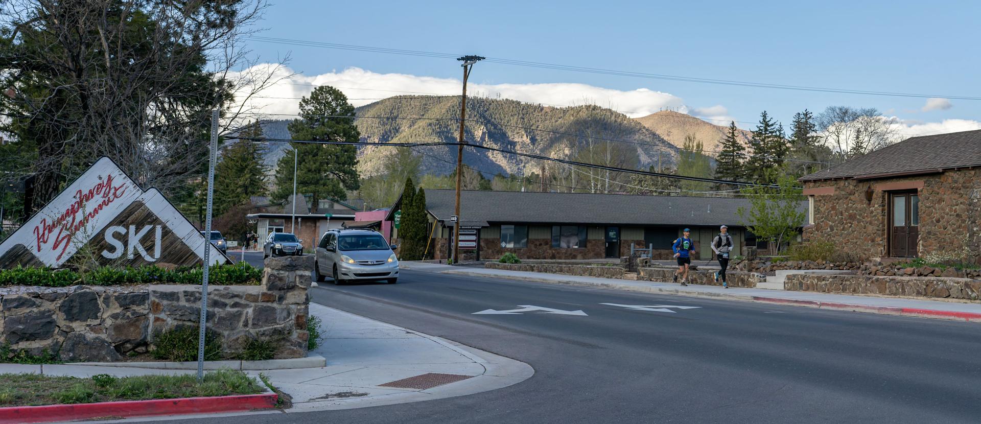 End of the Day and End of the Race on Beaver Street in Flagstaff