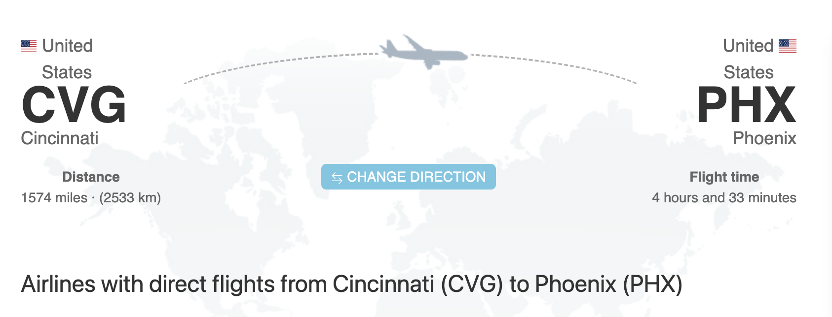 Cover Image for CVG to PHX flight graphic