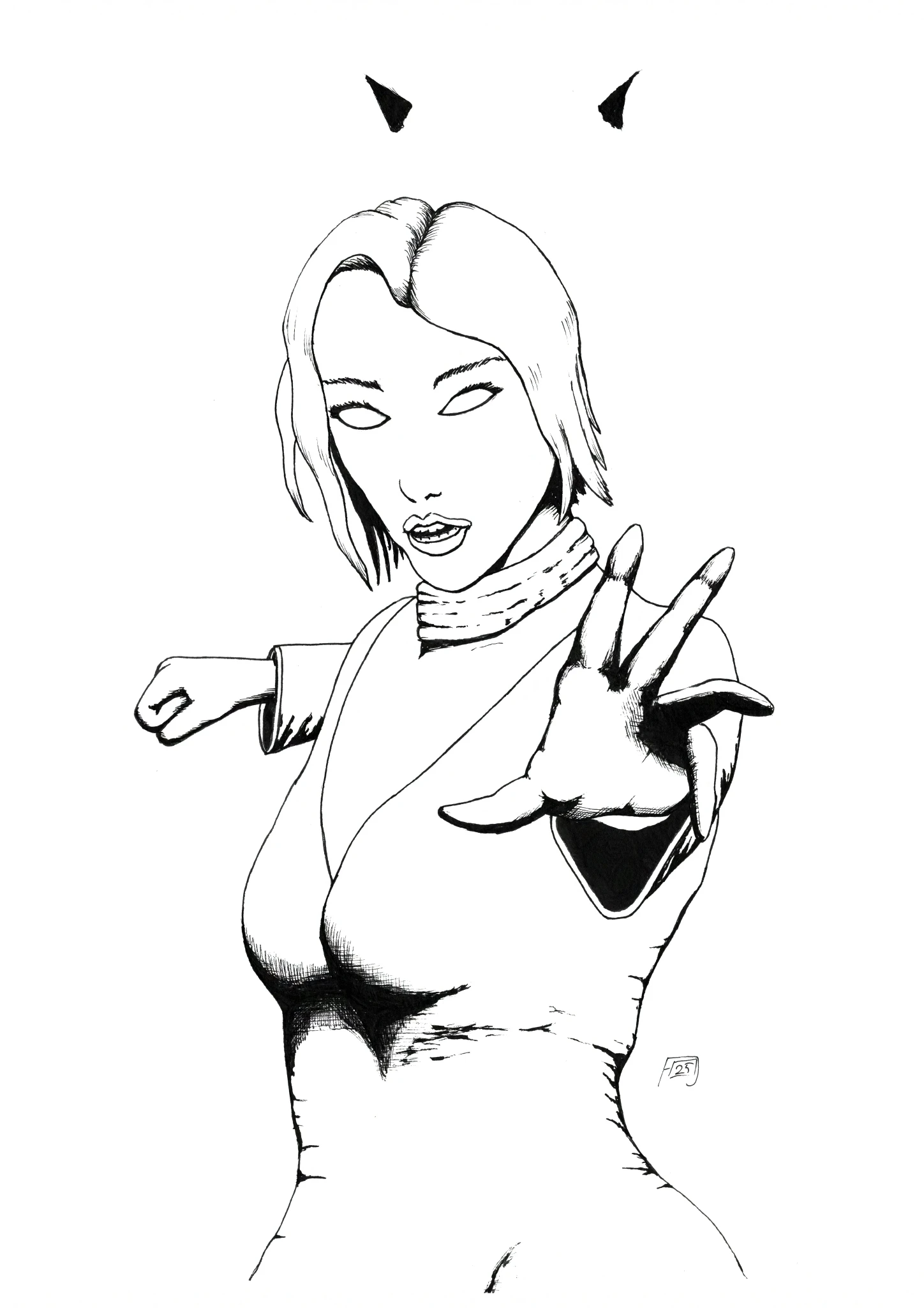 Artwork Spell  Category Character Fantasy Figure OC Portrait Media Ink Size A3