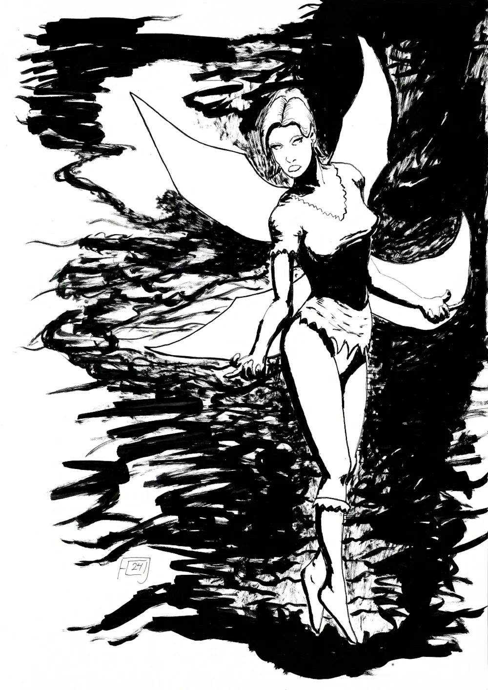 Artwork Fairy  Category Character Fantasy Figure Sketch Media Ink Pen Size A4