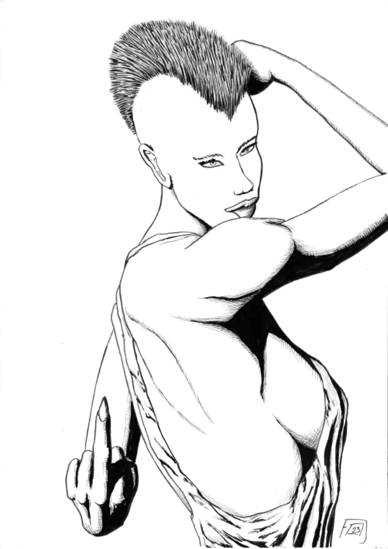 Artwork Punk  Category Character Figure Portrait Media Ink Pen Size A4