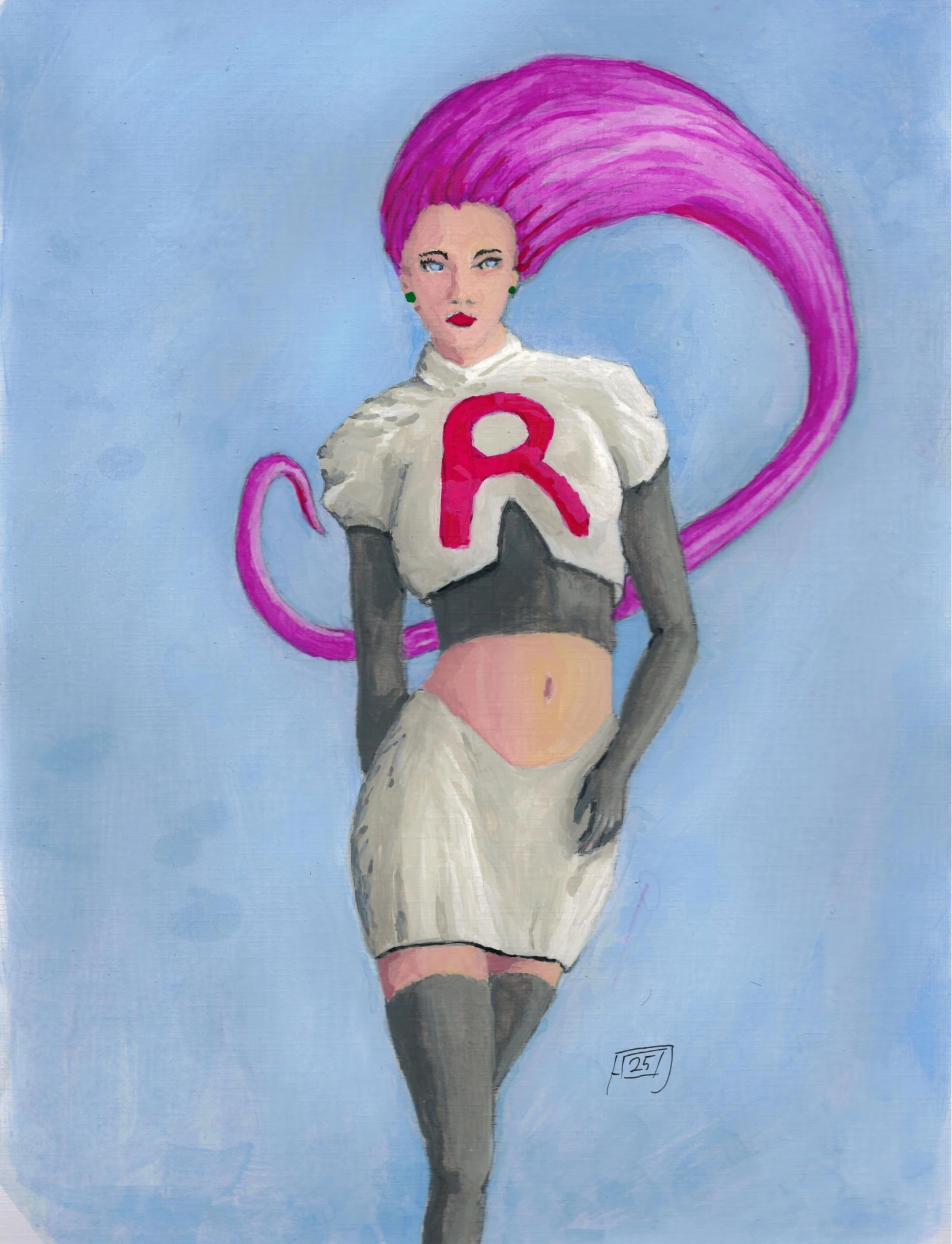 Artwork Jessie team Rocket  Category Character Comics Fan Art Figure FanArt Pokemon Media Gouache Size A4