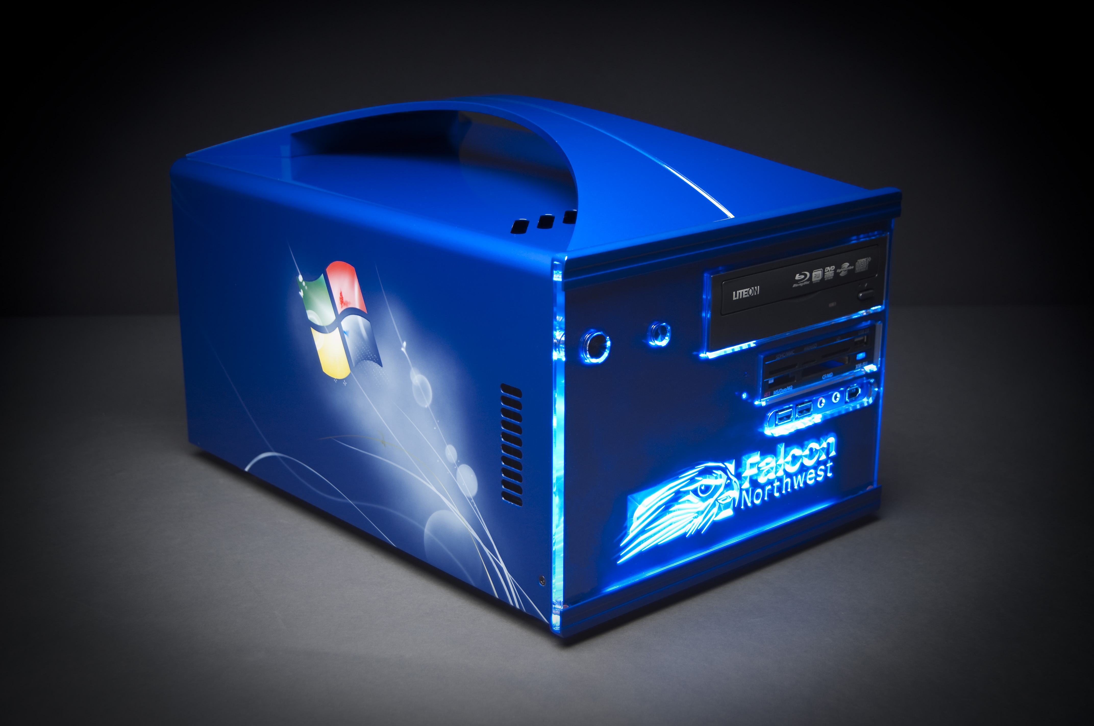 windows 7 in blue this stunning fragbox was shown off by microsoft s ...