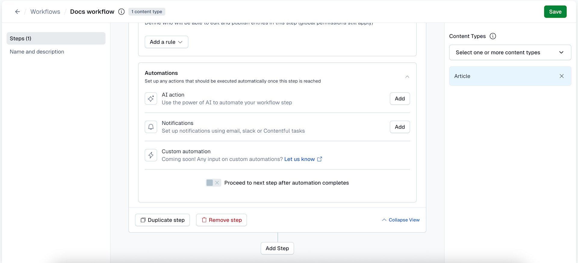 Workflows: automations