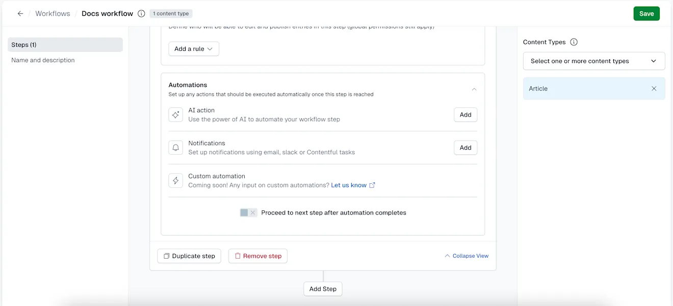 Workflows: automations