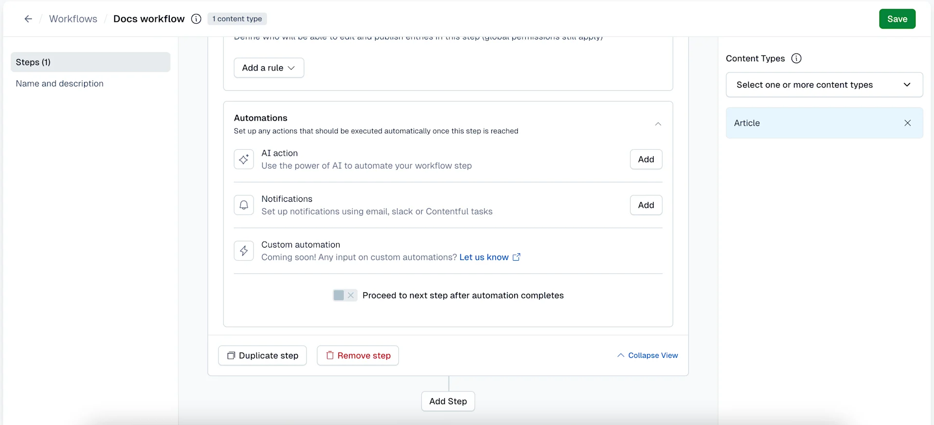 Workflows: automations