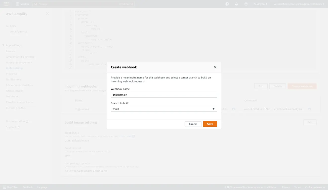 Amplify Create Webhook