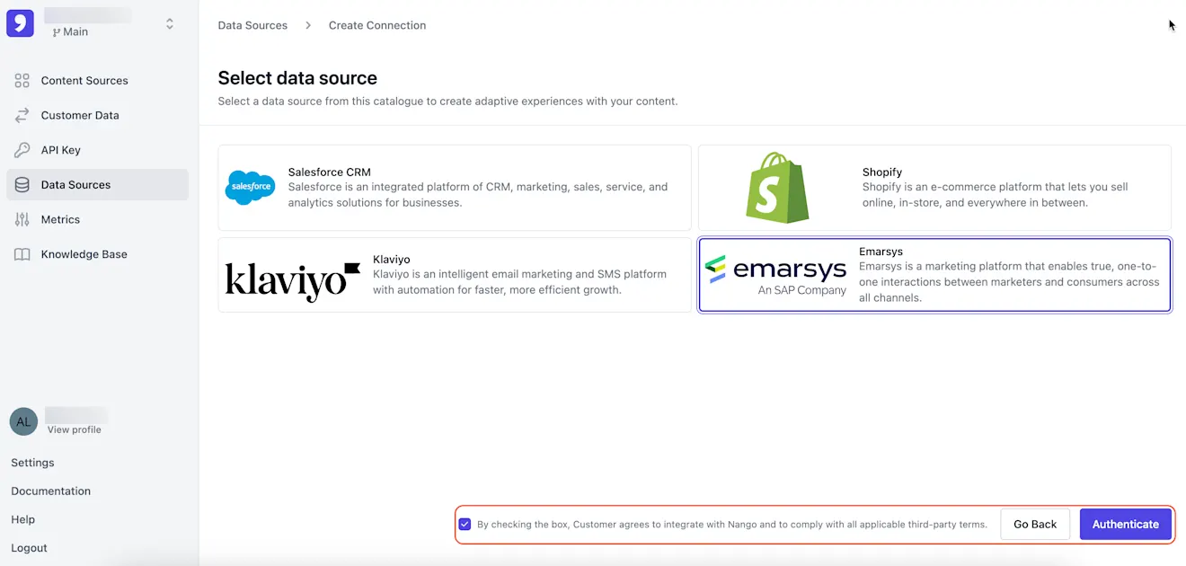 CP: Emarsys data connector