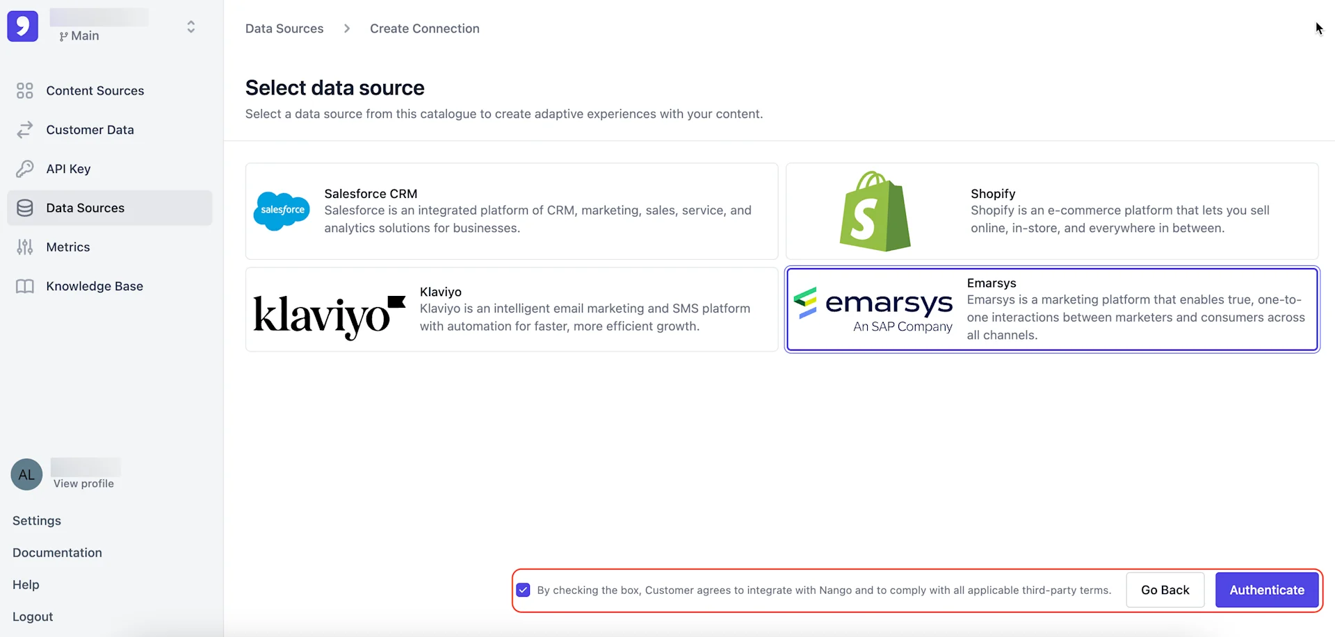 CP: Emarsys data connector
