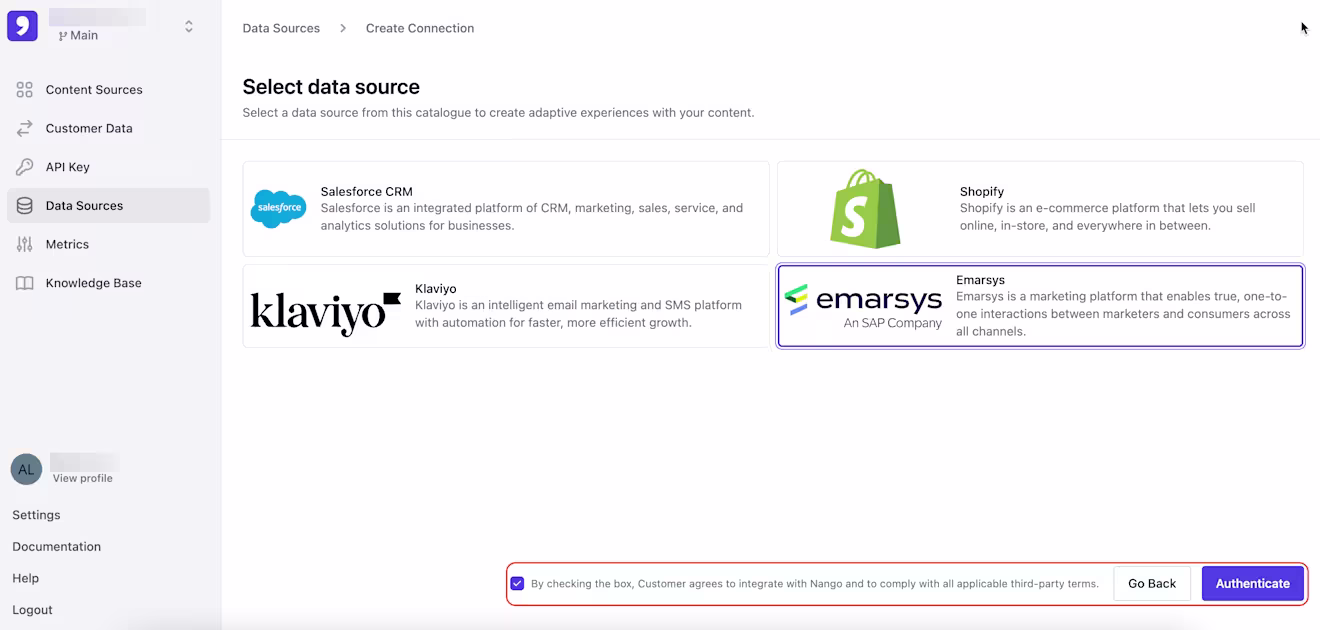 CP: Emarsys data connector
