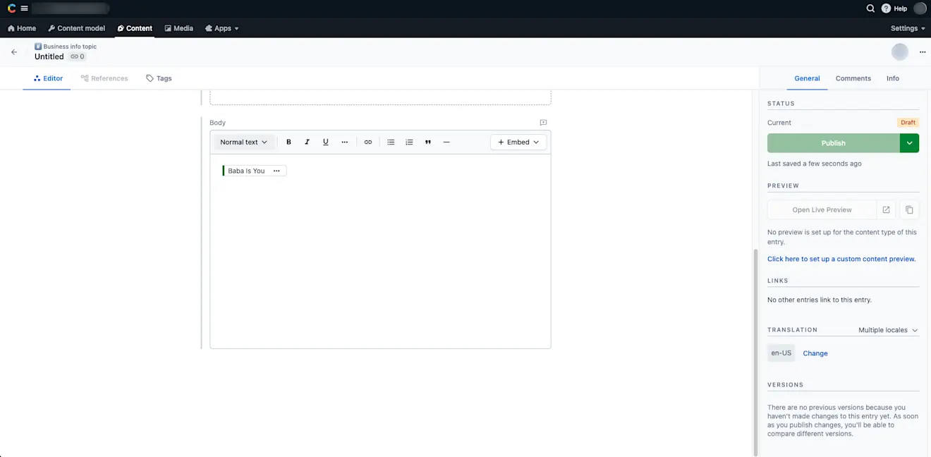 Cross-space references in Rich Text Final result