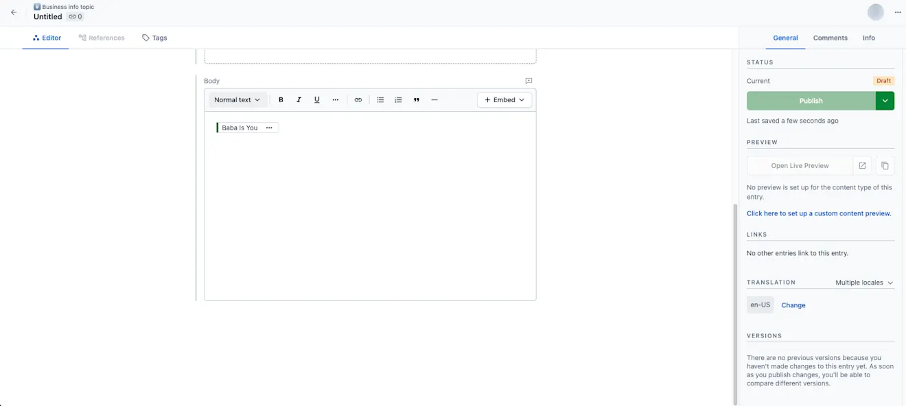 Cross-space references in Rich Text Final result
