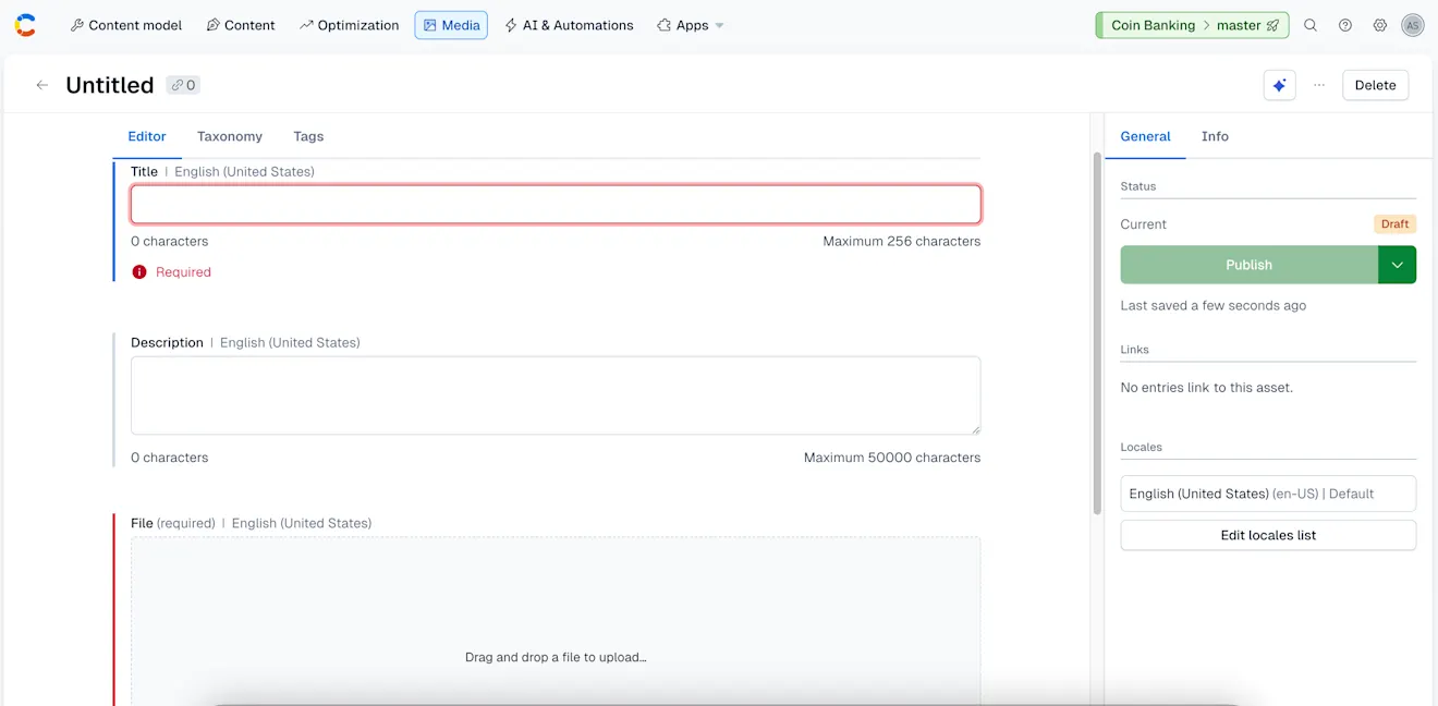 Asset editor