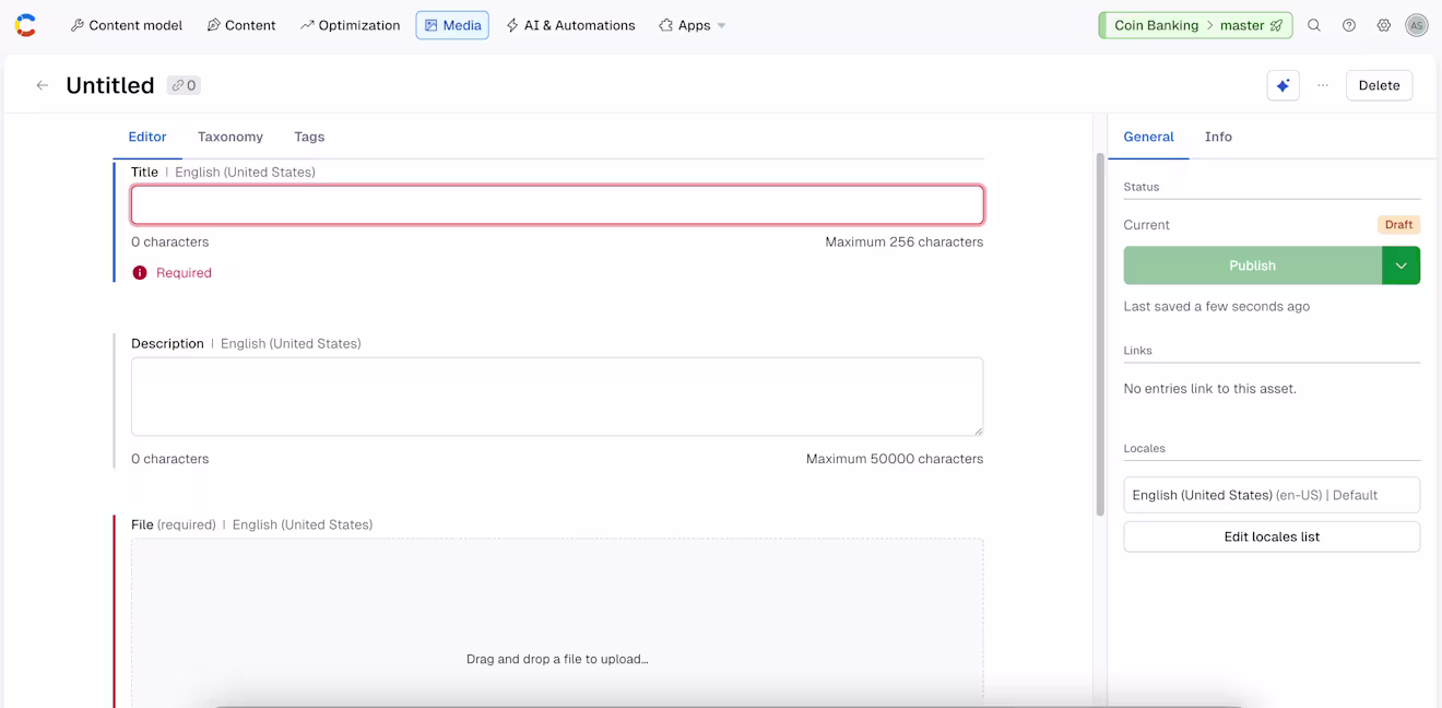 Asset editor