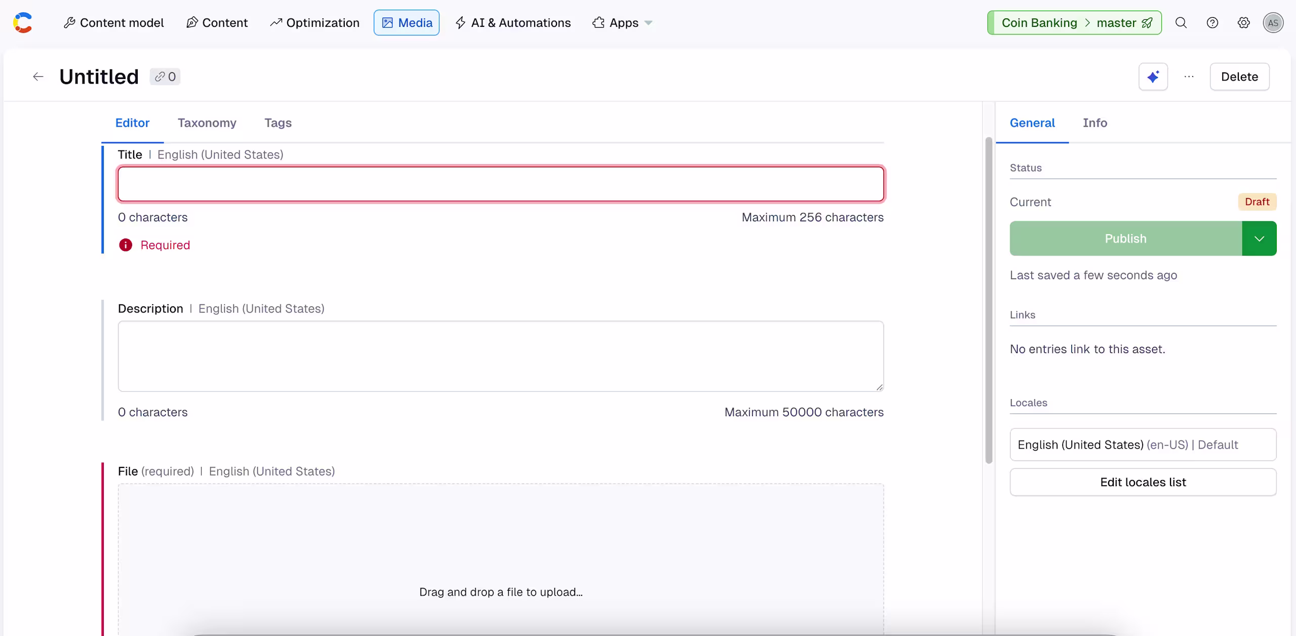 Asset editor