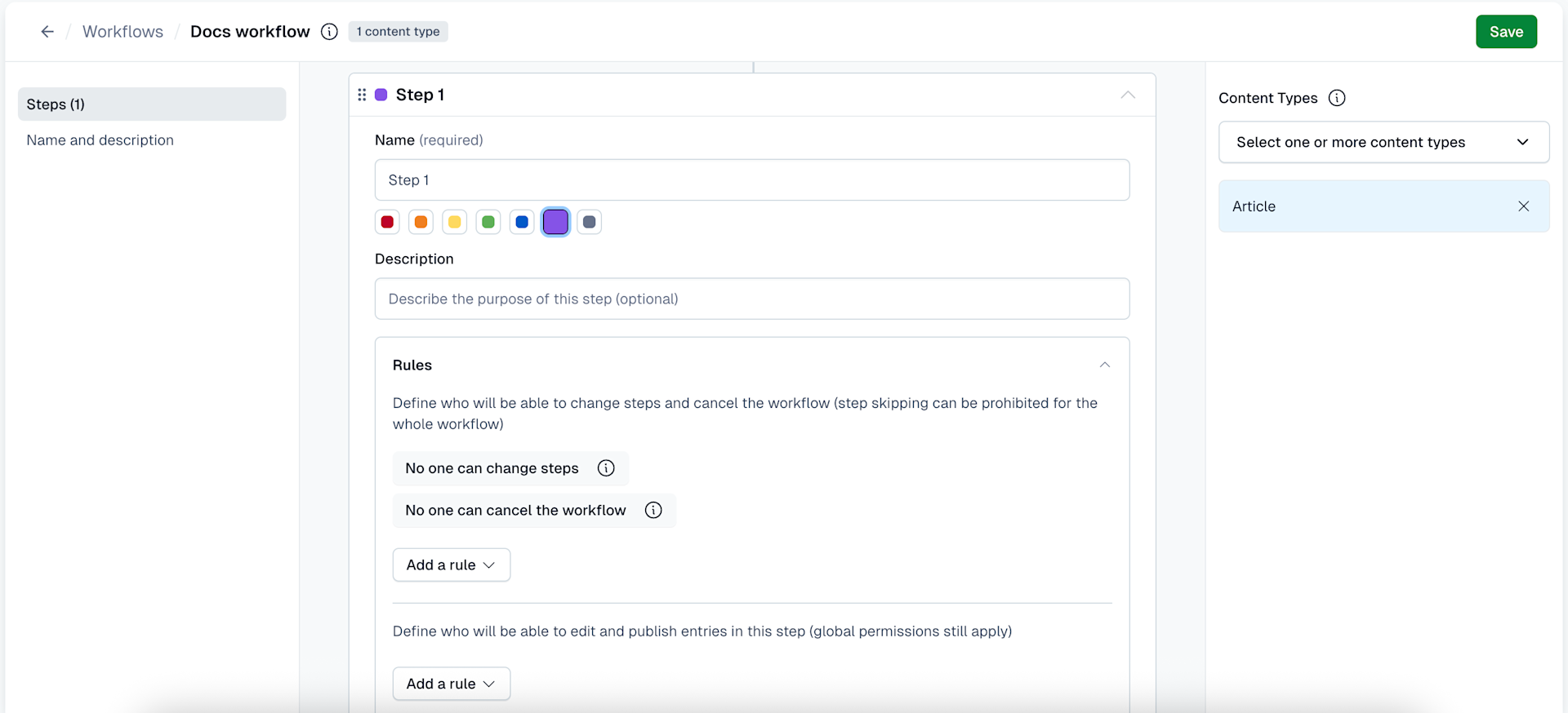 Workflows: rules