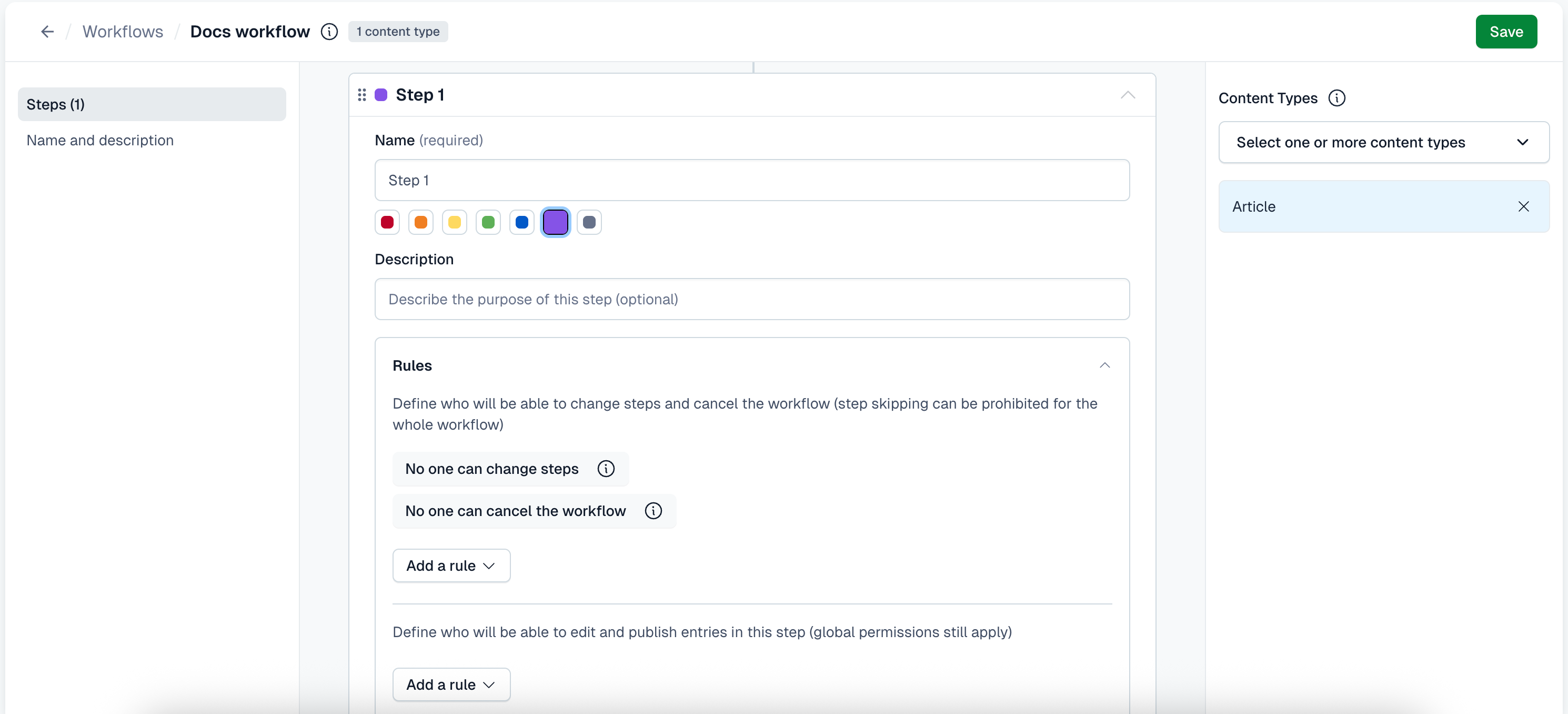 Workflows: rules