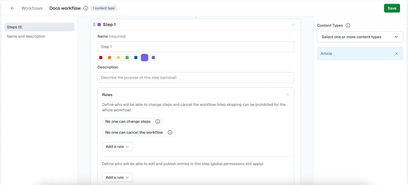 Workflows: rules