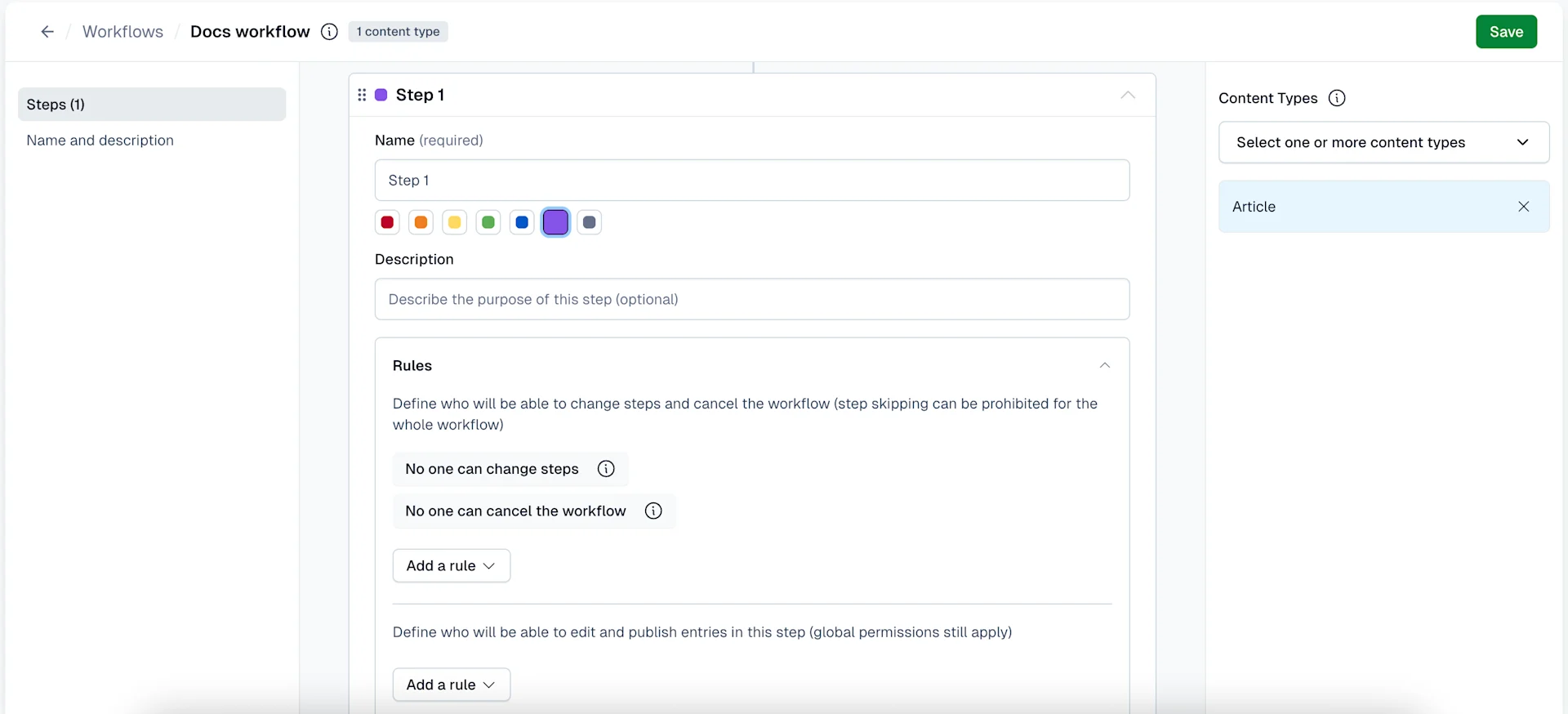 Workflows: rules