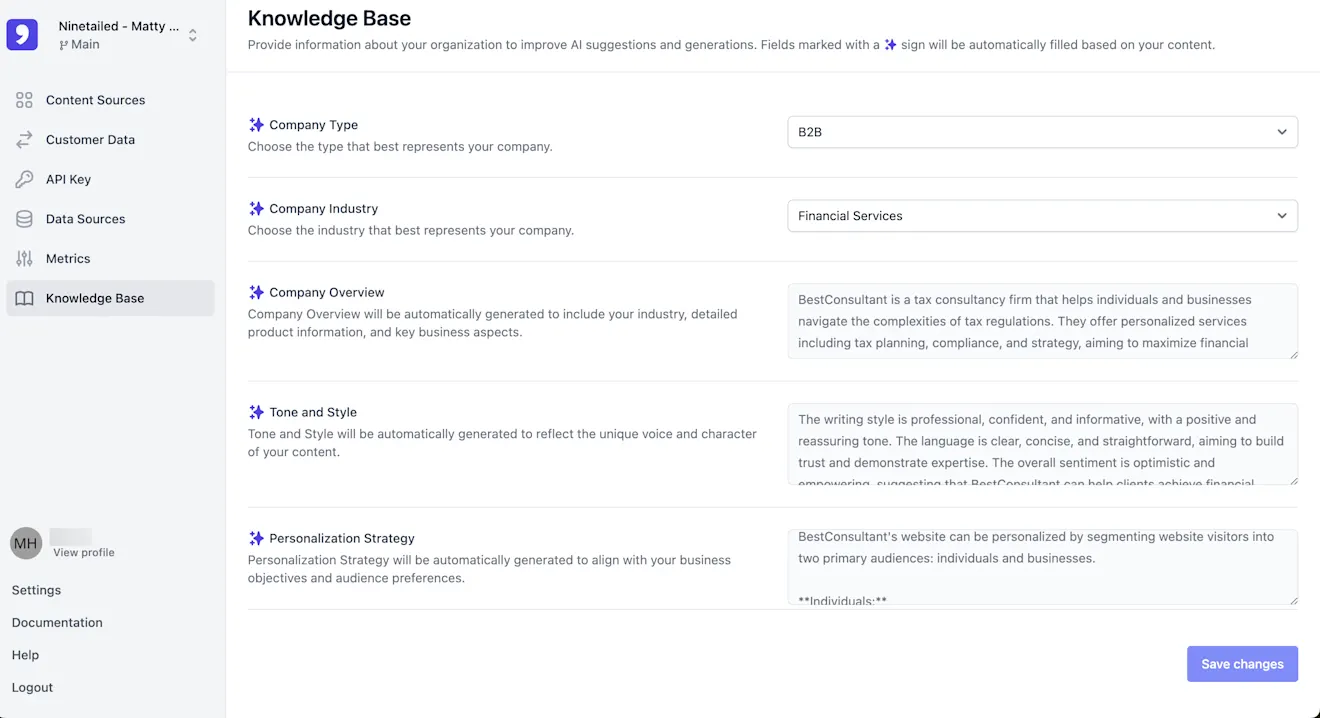 CP AI: Knowledge base