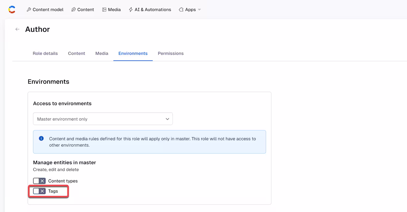 tags - manage tags permissions