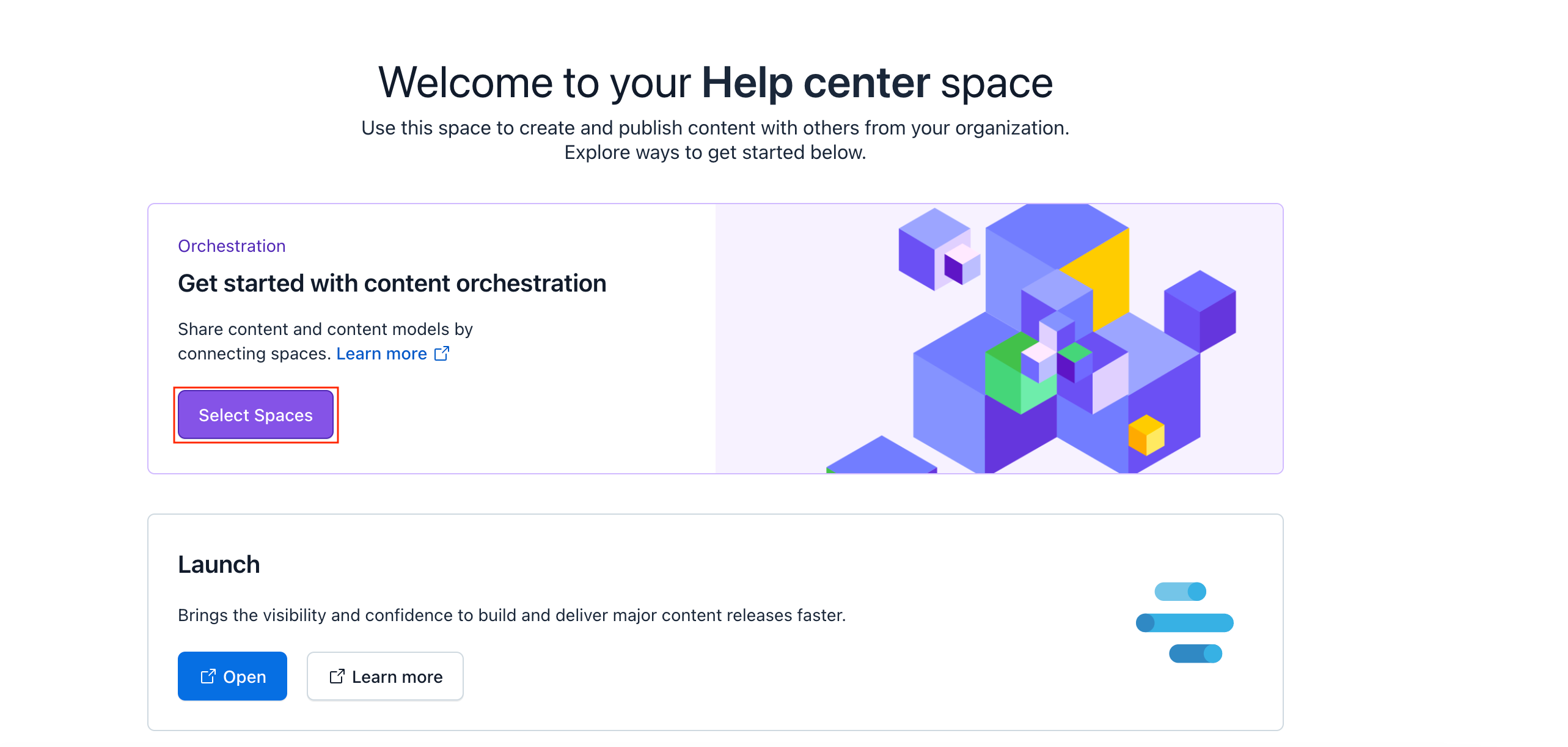 Orchestration Enable spaces for orchestration