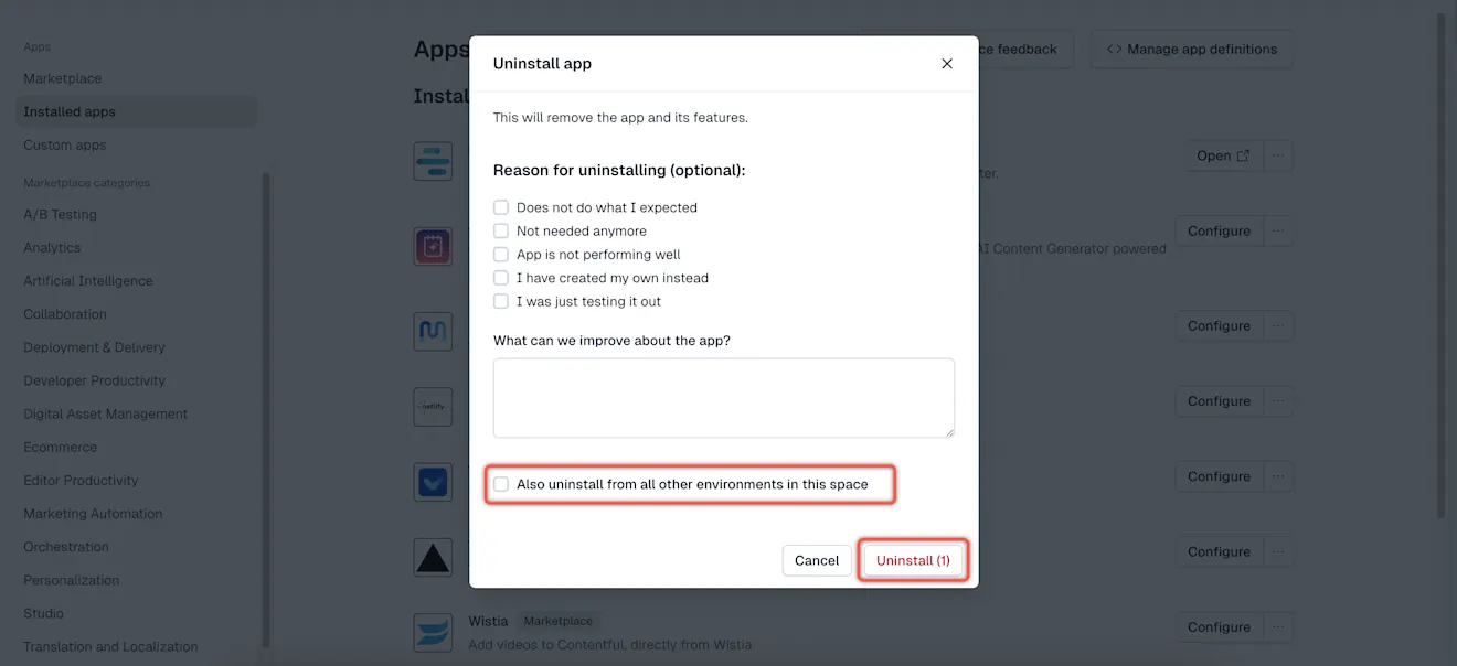 Apps uninstall app