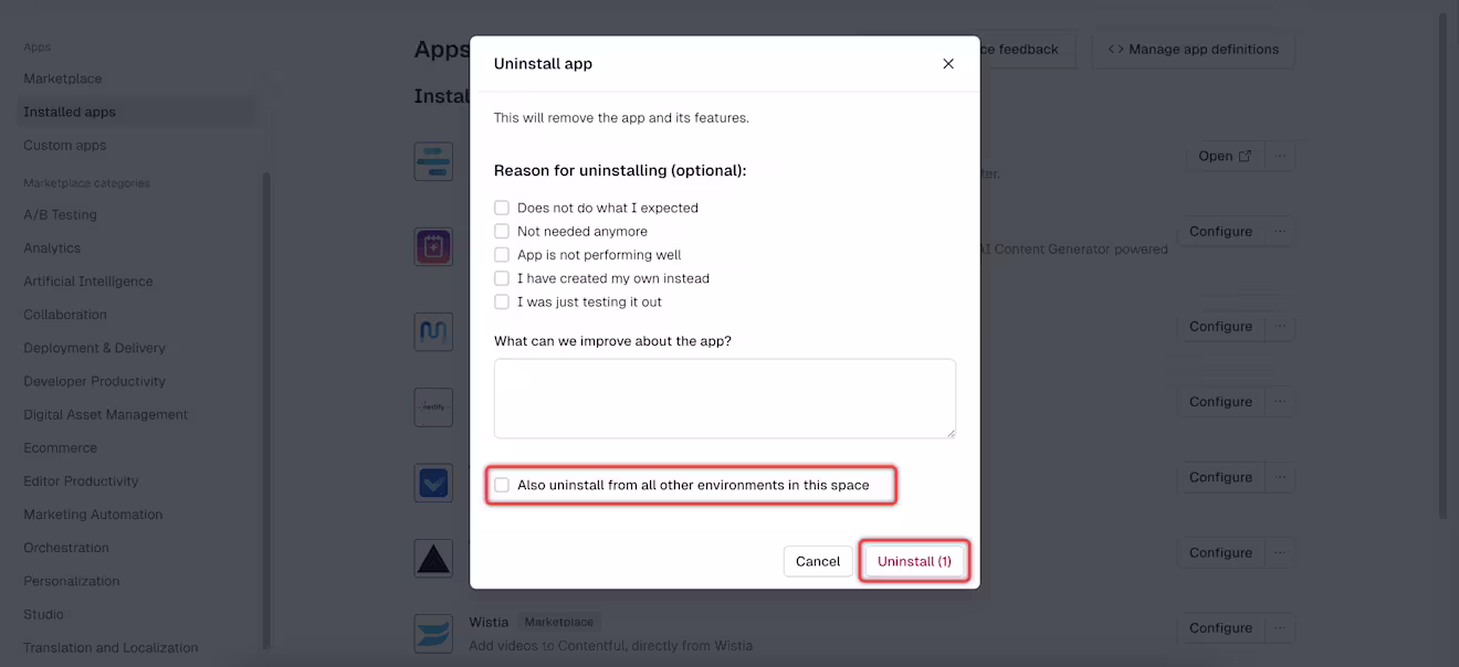 Apps uninstall app