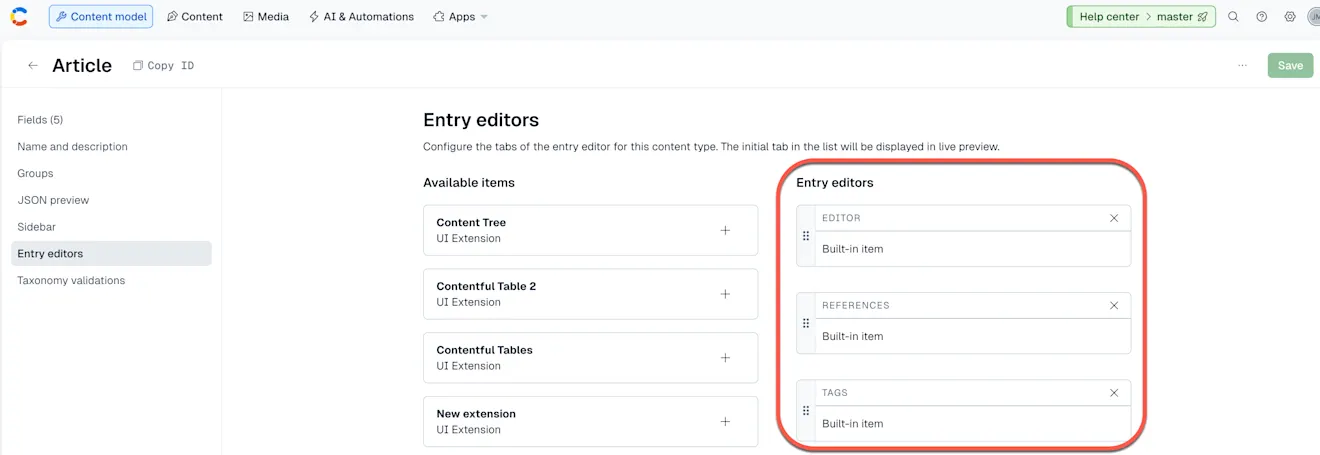 References remove references tab