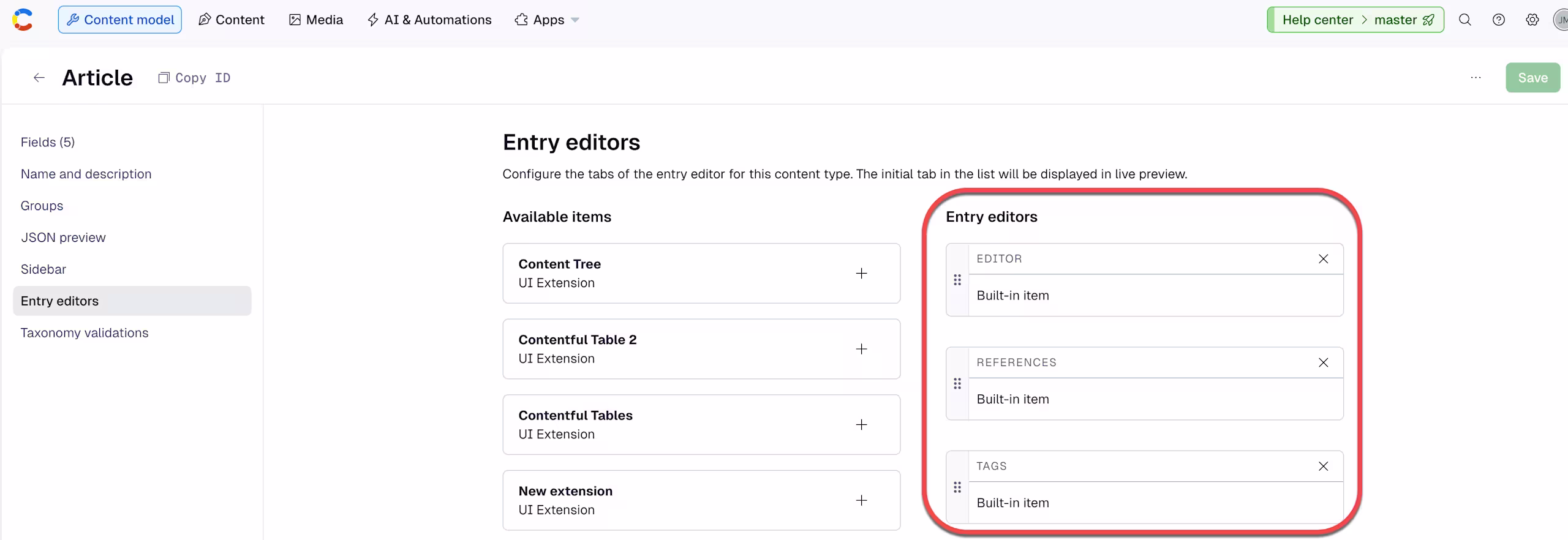 References remove references tab