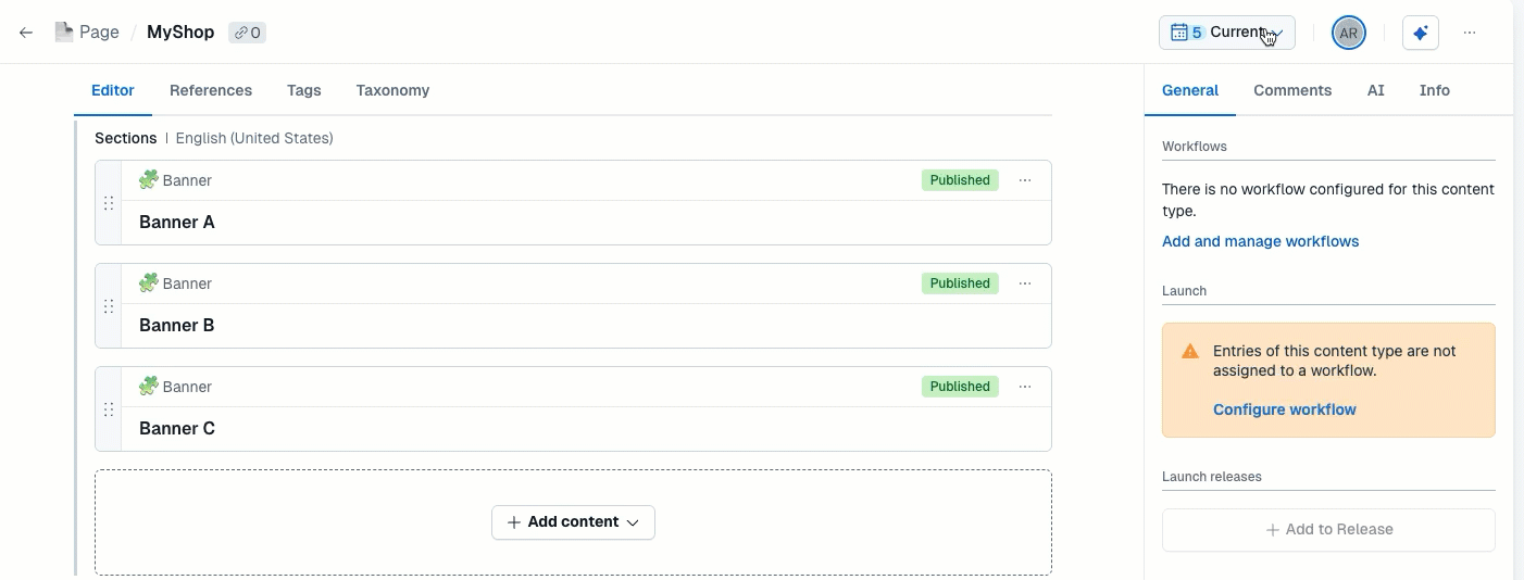 Timeline: best practices | Contentful Help Center