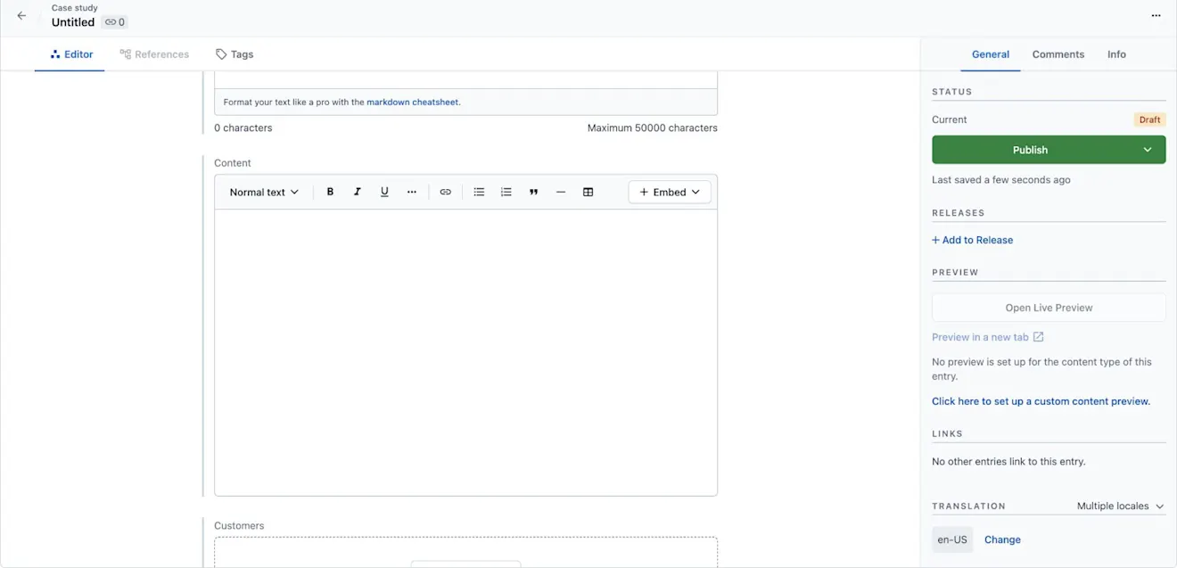 X-space references Entry editor