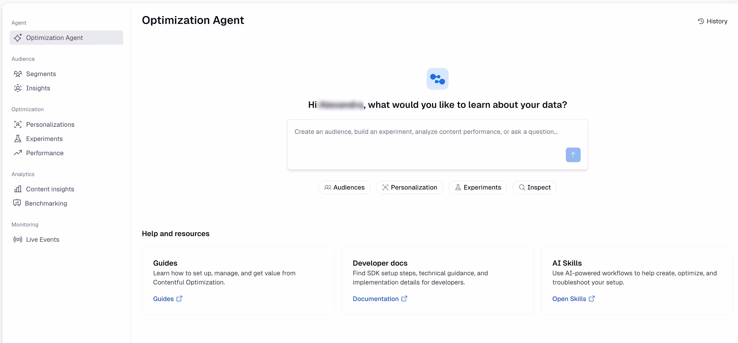 Optimization Agent in Contentful Personalization