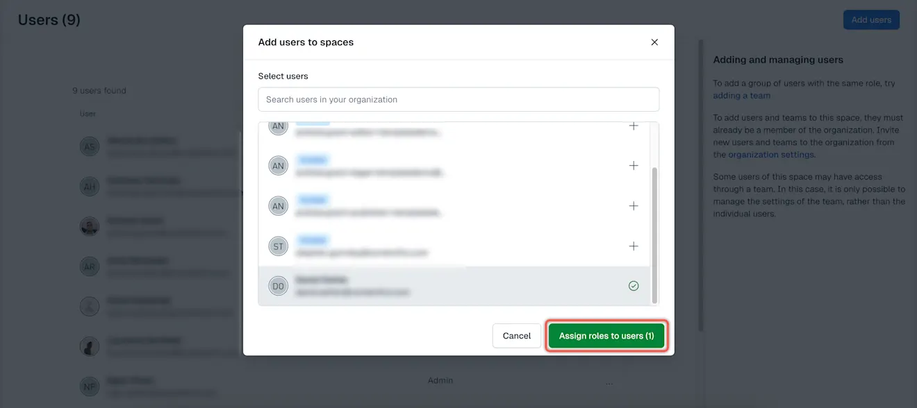 Users Assign roles to user(s)