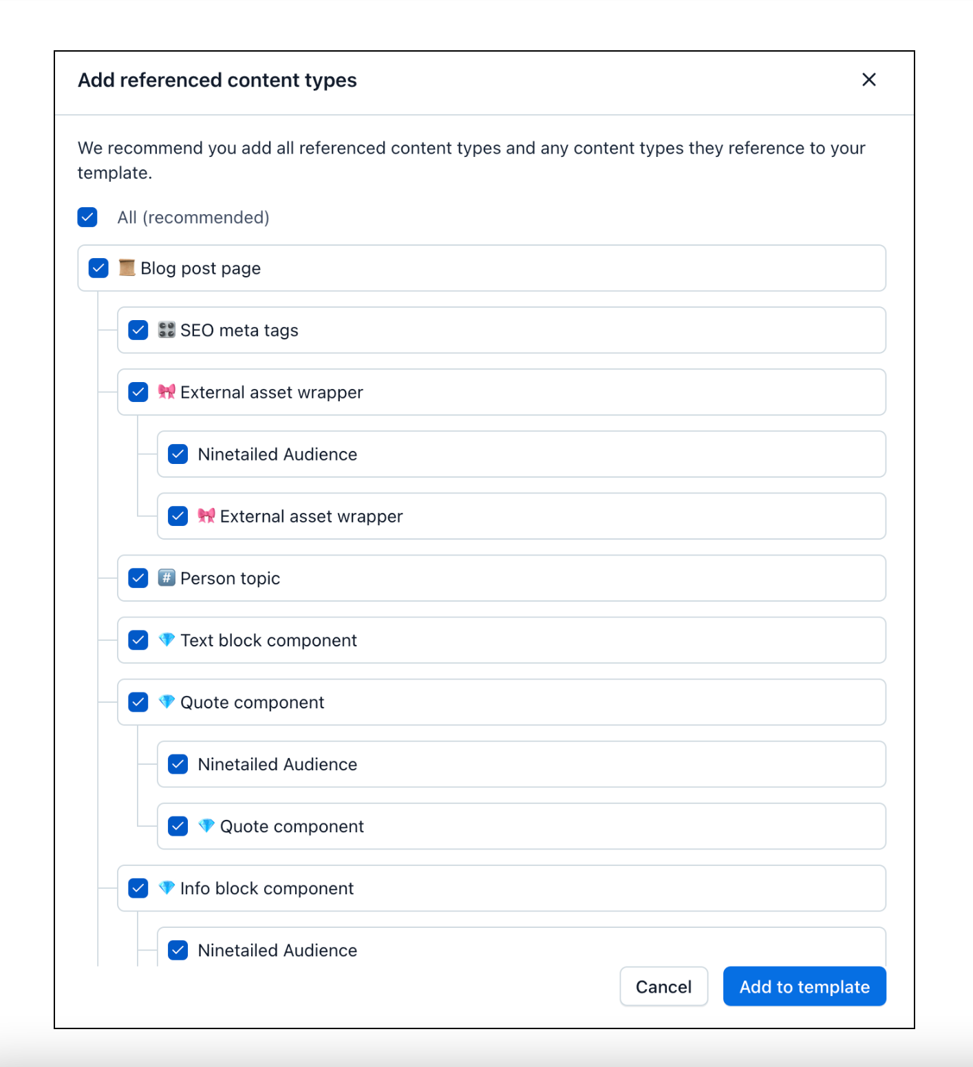 Create a template Contentful Help Center