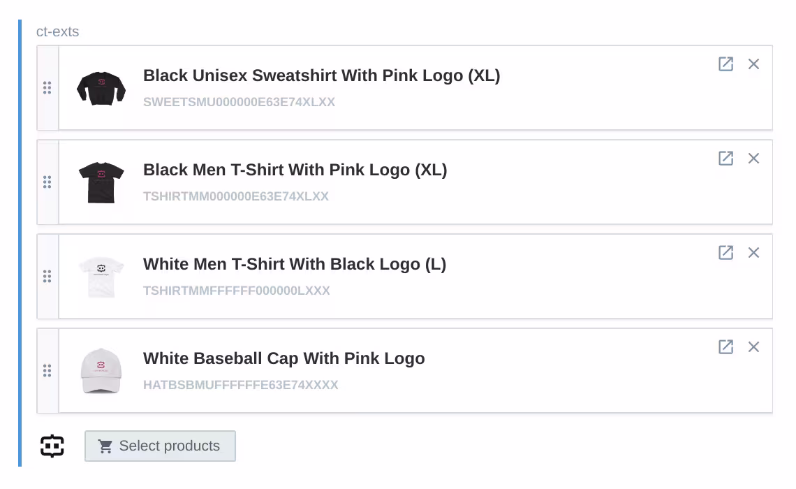 Apps Commerce Layer Selected Products