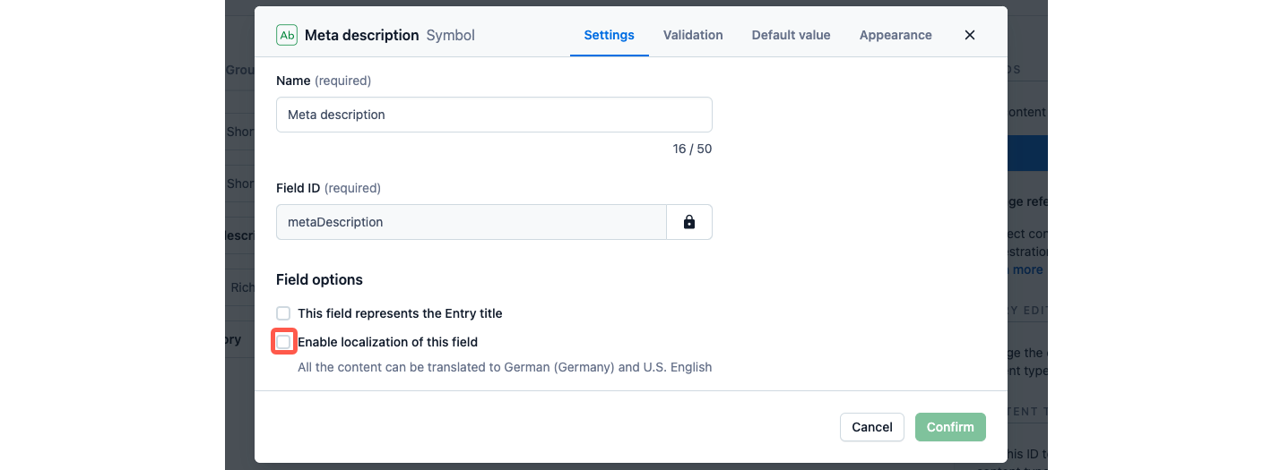 Locale  enable field localization