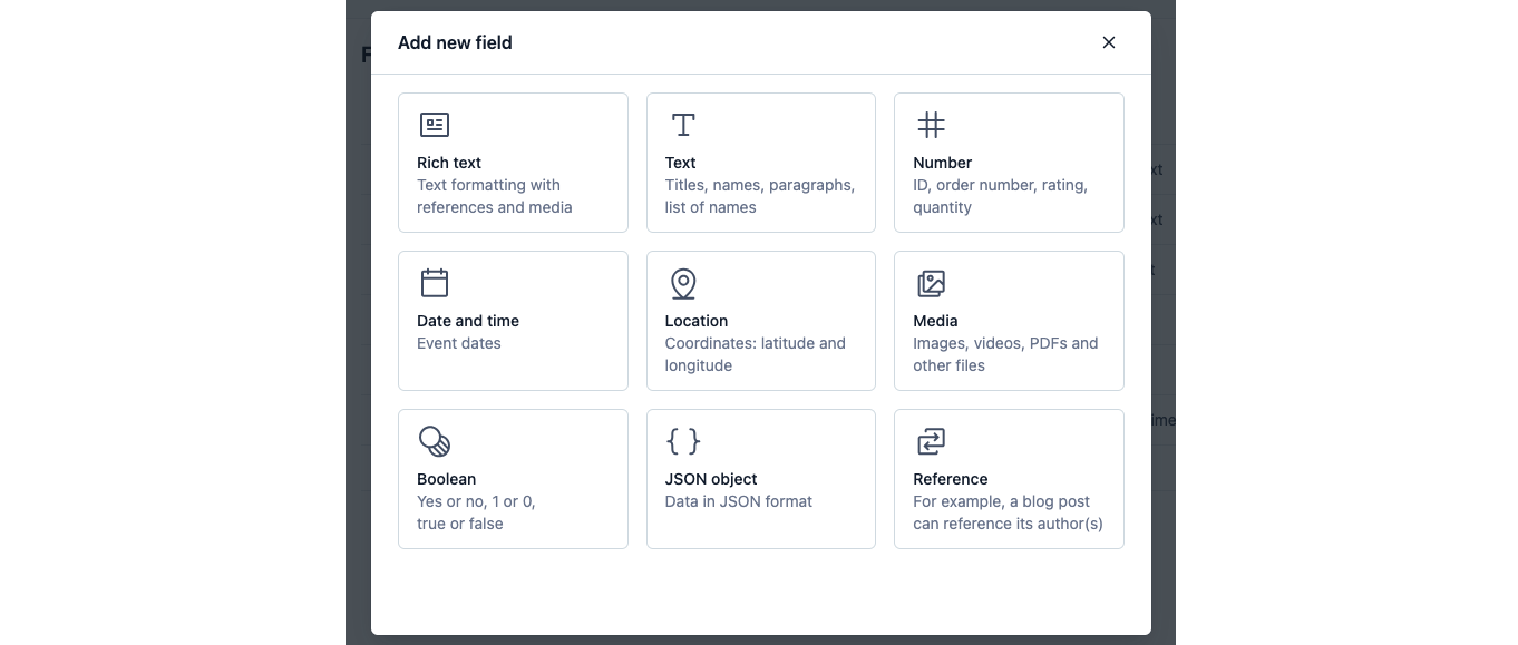 Contentful 101 field types