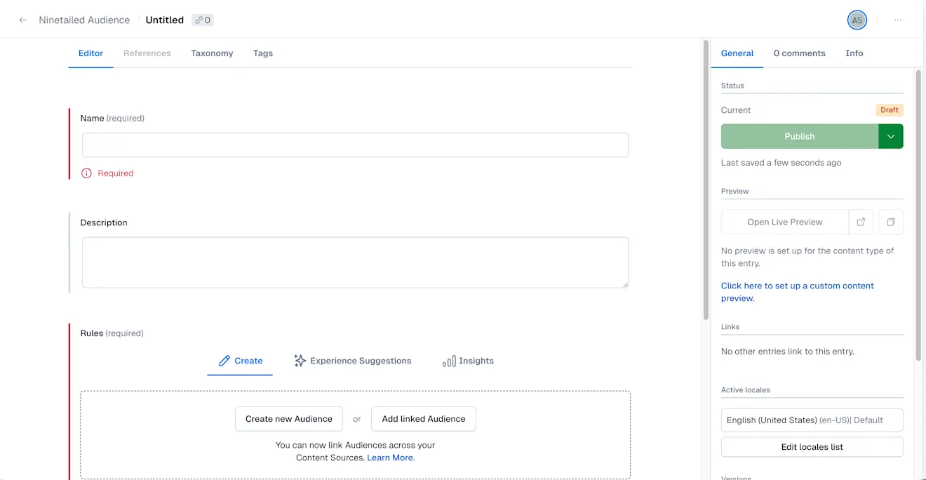 Personalization: Create an audience