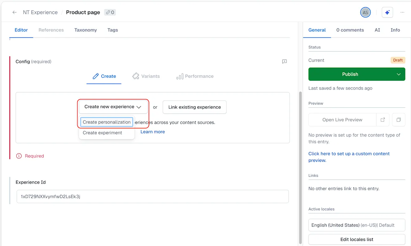 Personalization: Create personalization