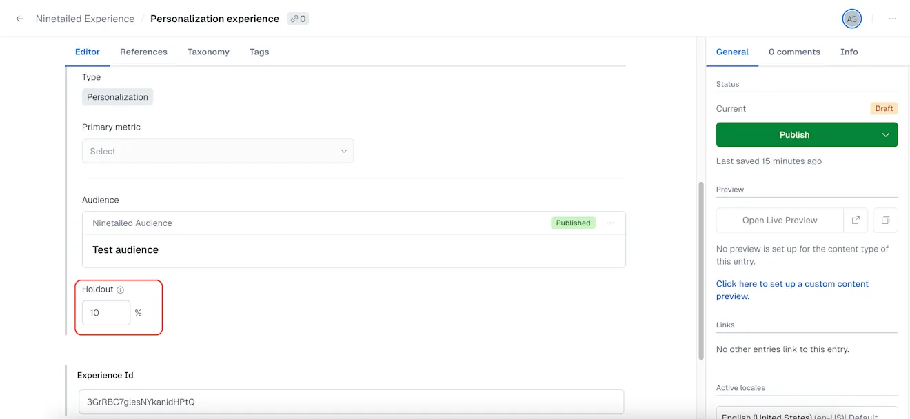 Personalization: Holdout