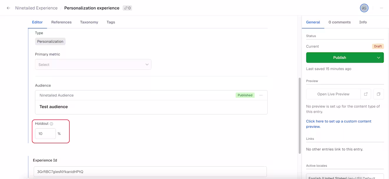 Personalization: Holdout
