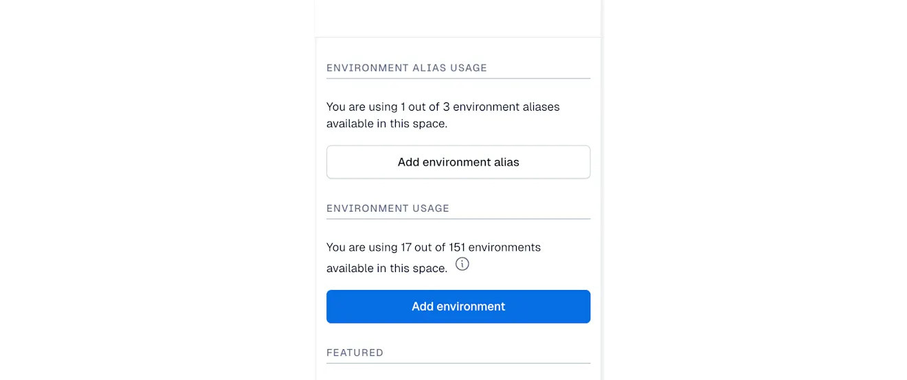 Environments Add environment