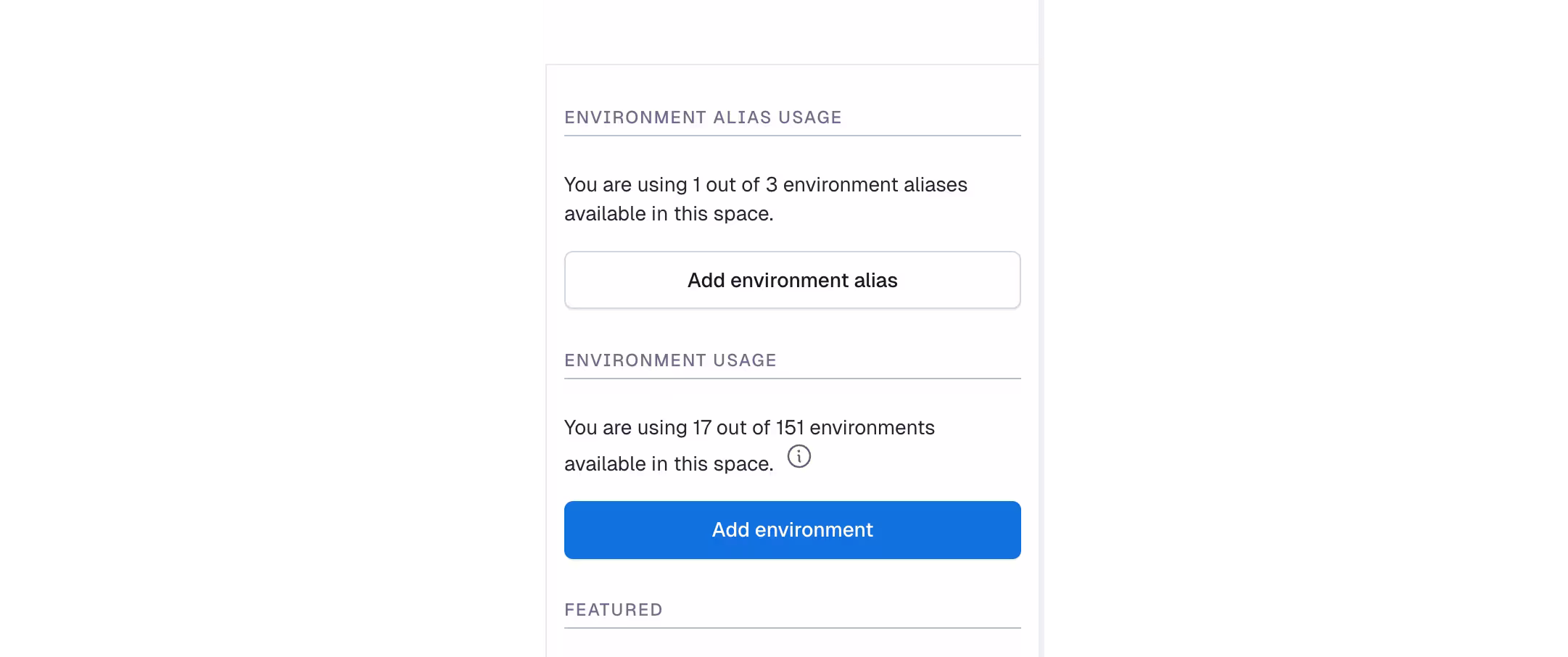 Environments Add environment