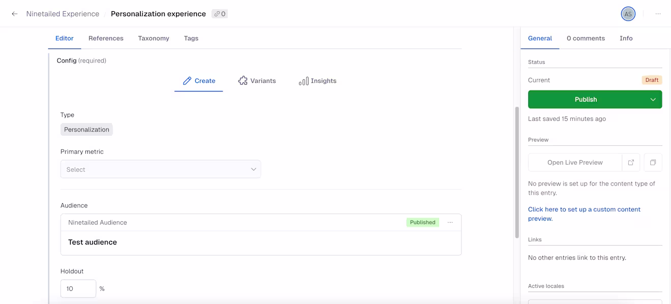 Personalization: Select Audience