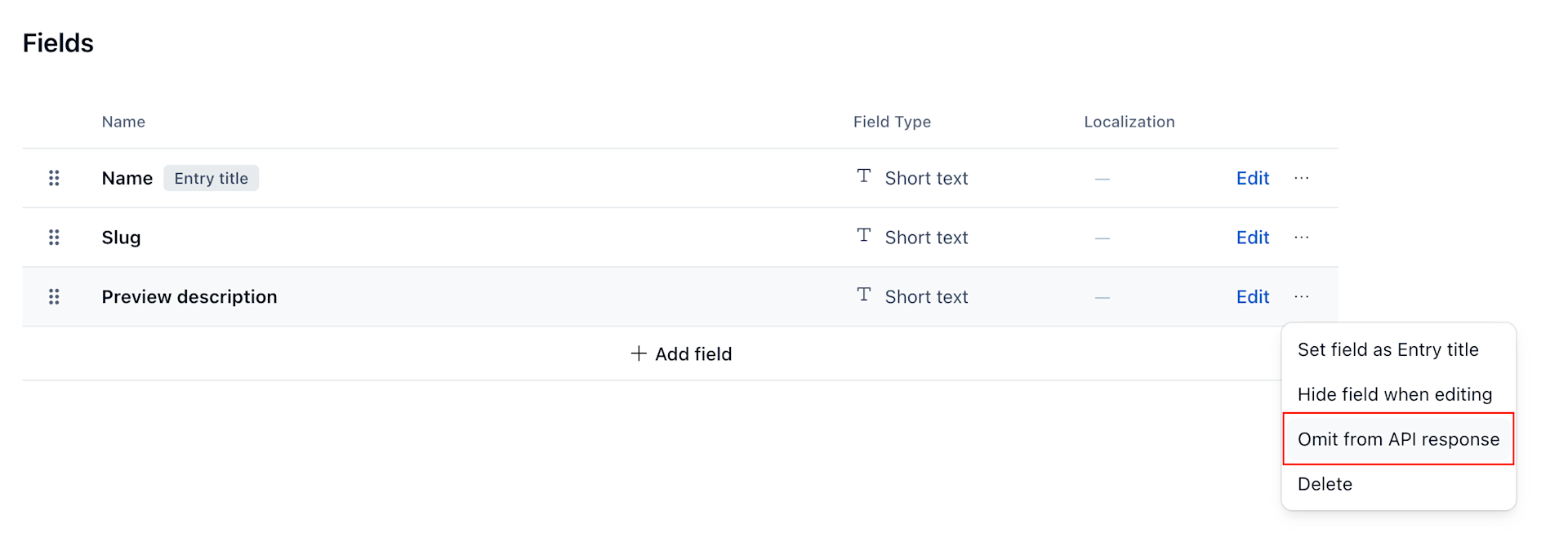 Omit from API response option