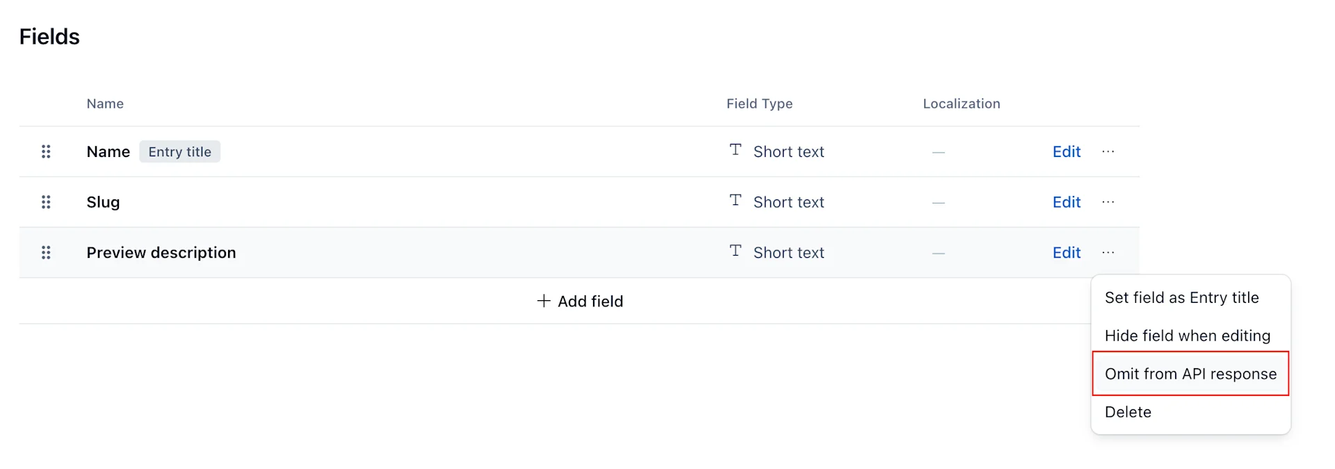 Omit from API response option