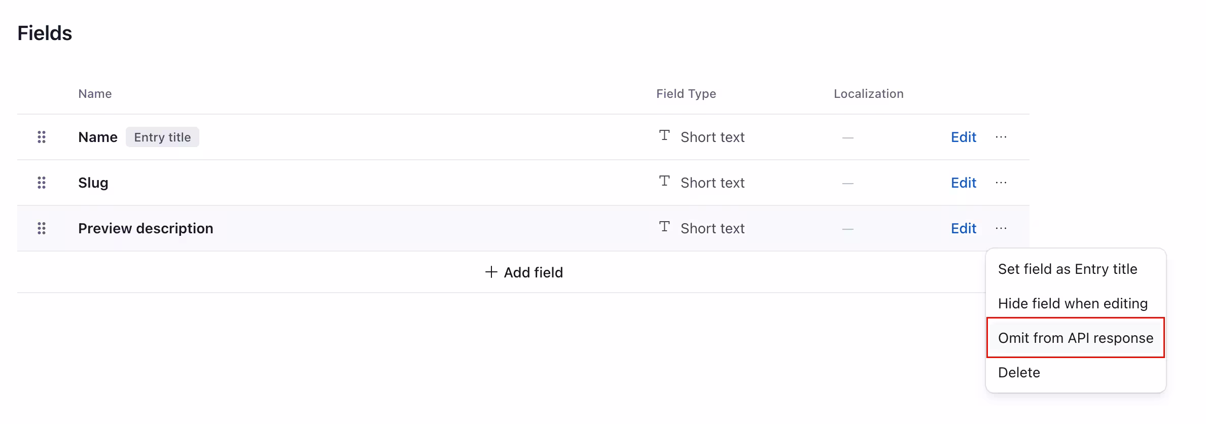 Omit from API response option